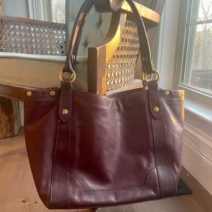 FRYE over shoulder bag, dark red-maroon